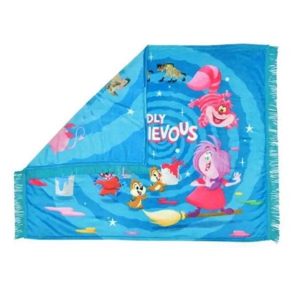 Disney Chip Dale Cheshire Stitch Blanket Madly Mischievous L Whitman 50 x 60 " - Picture 2 of 10